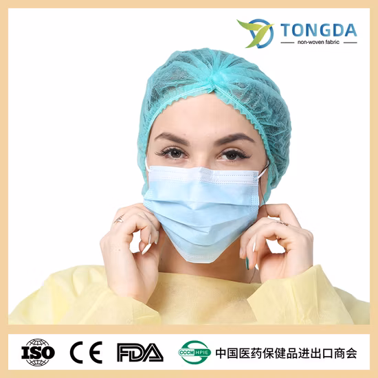 Mob no tejido desechable/Clip/Bouffant/Doctor/Enfermera/Quirúrgico/Médico/Dental/Trabajador/Astronauta/Ducha/Cabello/Hotel/Redondo/Red Tapa impermeable de PE/PP a prueba de polvo