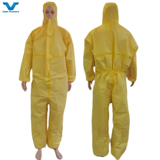 Mono desechable microporoso SMS no tejido protector de EPI de seguridad tipo 4/5/6 CE Cat 3 III de fábrica